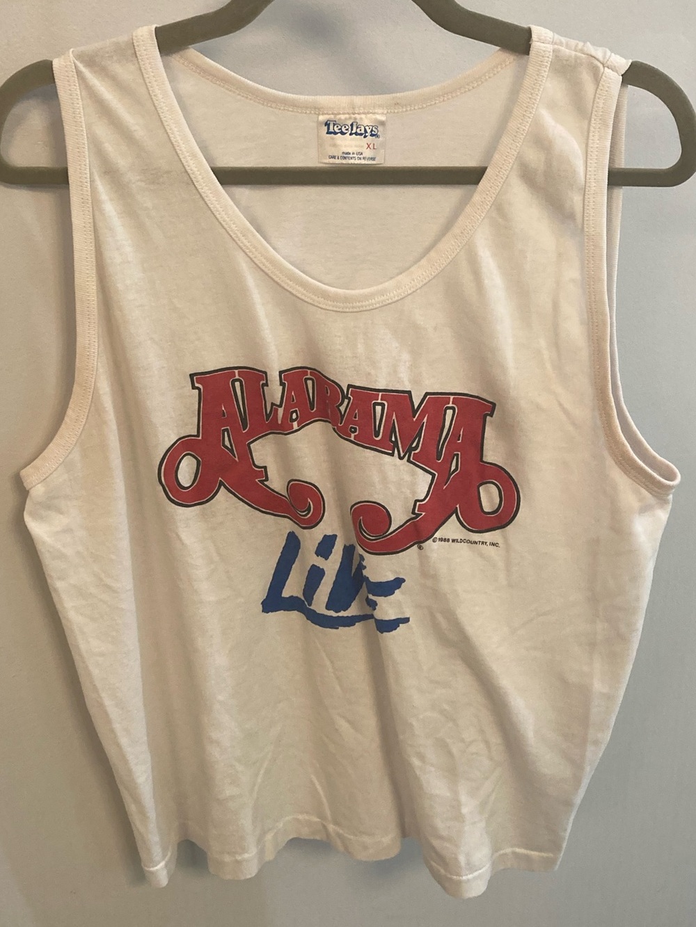 Vintage Alabama the Band Live Concert Music Tour 1988 Tank Top Shirt Size XL